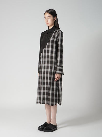 CUPRO SPUN PLAID LONG SHIRT