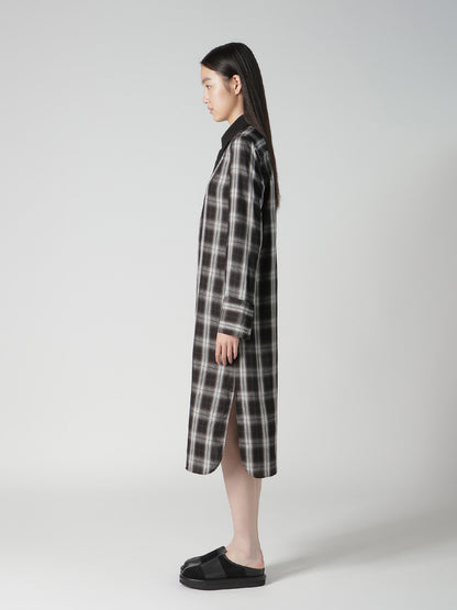 CUPRO SPUN PLAID LONG SHIRT