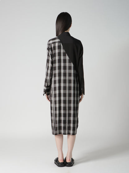 CUPRO SPUN PLAID LONG SHIRT