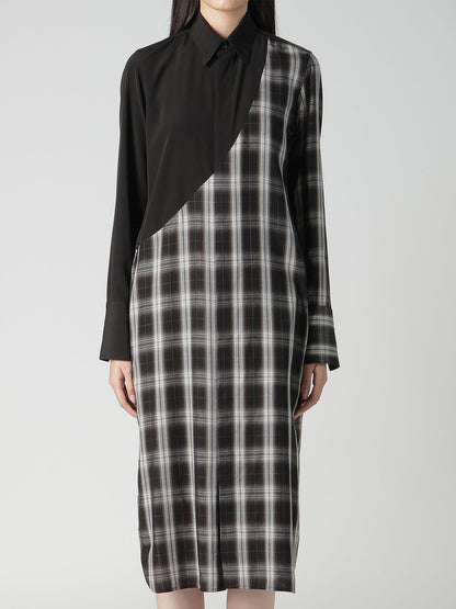 CUPRO SPUN PLAID LONG SHIRT