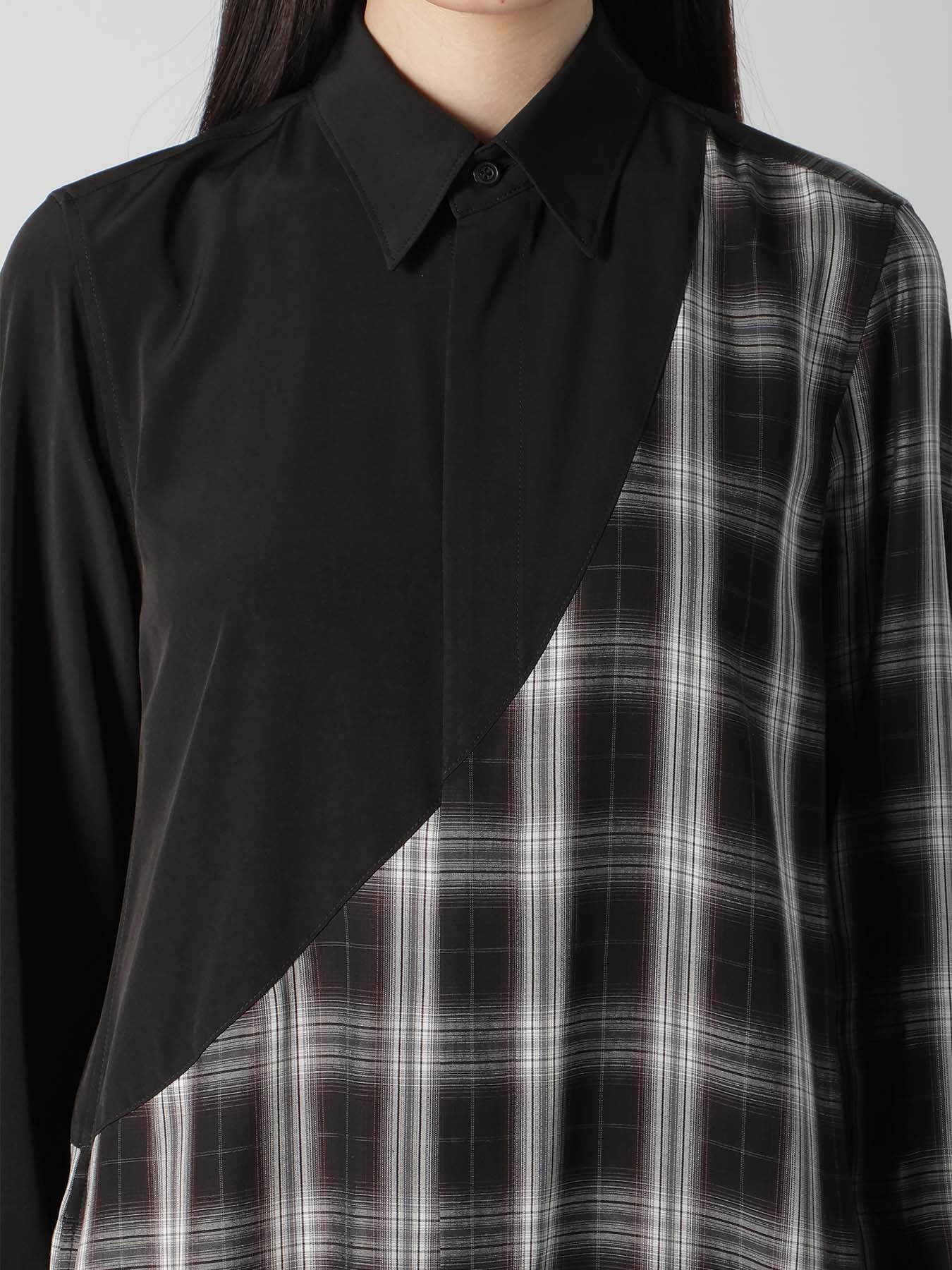 CUPRO SPUN PLAID LONG SHIRT