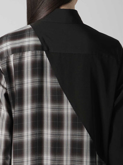 CUPRO SPUN PLAID LONG SHIRT
