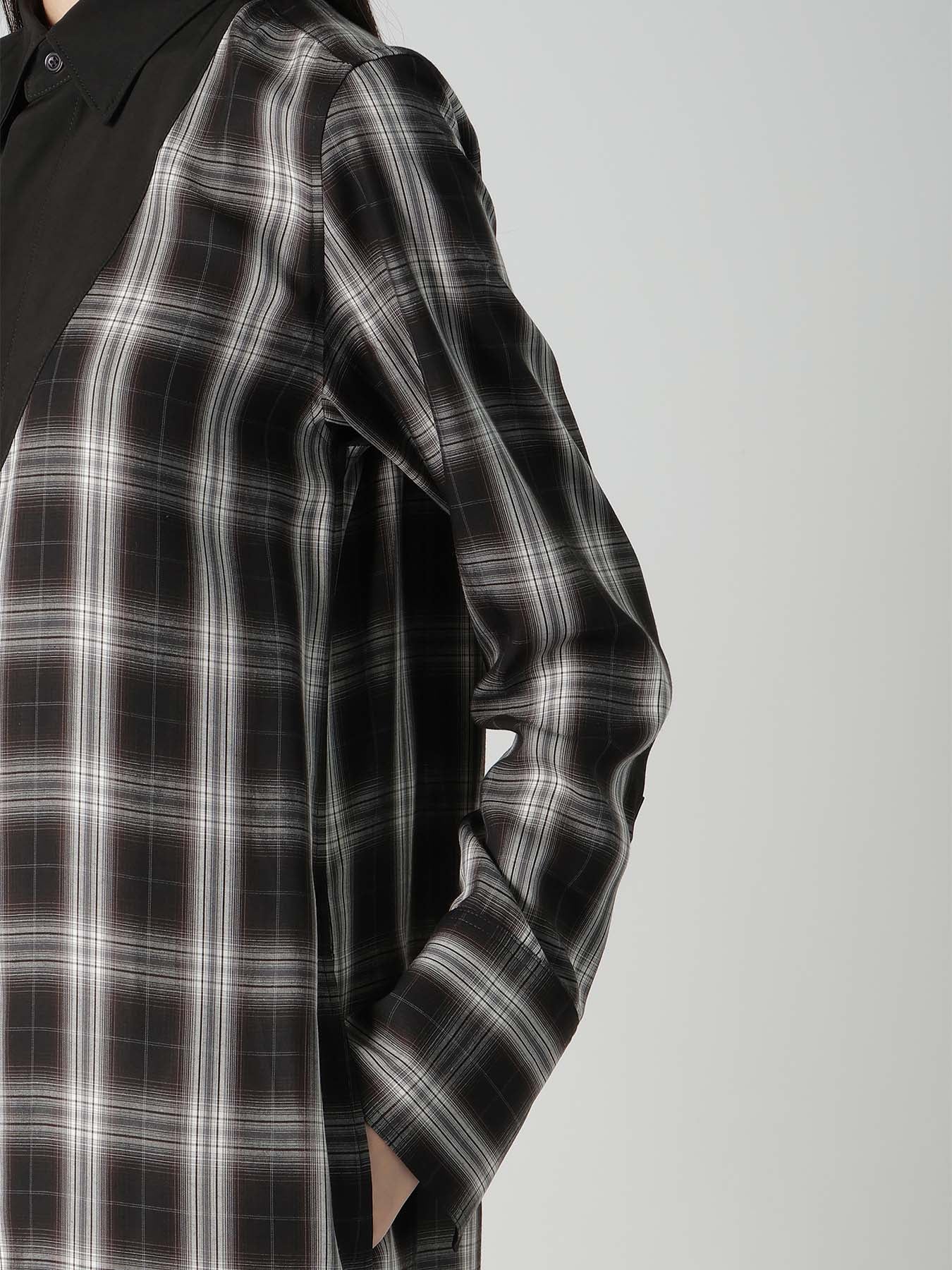 CUPRO SPUN PLAID LONG SHIRT