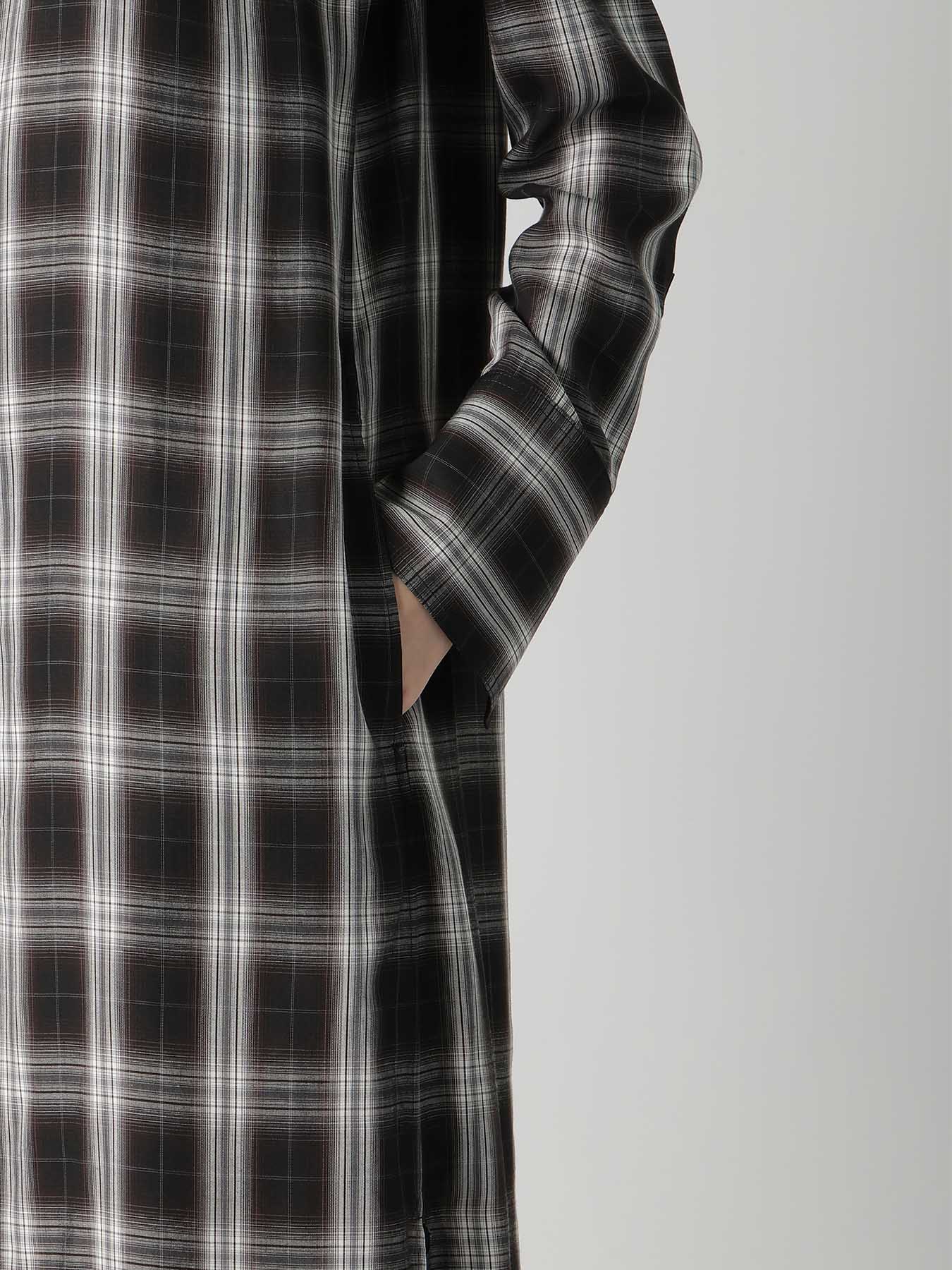 CUPRO SPUN PLAID LONG SHIRT