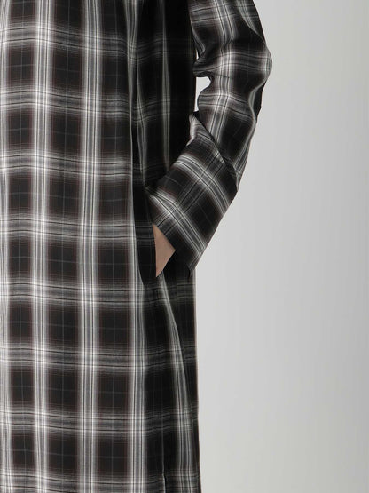 CUPRO SPUN PLAID LONG SHIRT