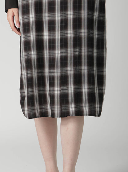 CUPRO SPUN PLAID LONG SHIRT