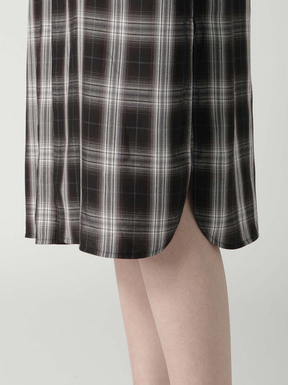 CUPRO SPUN PLAID LONG SHIRT