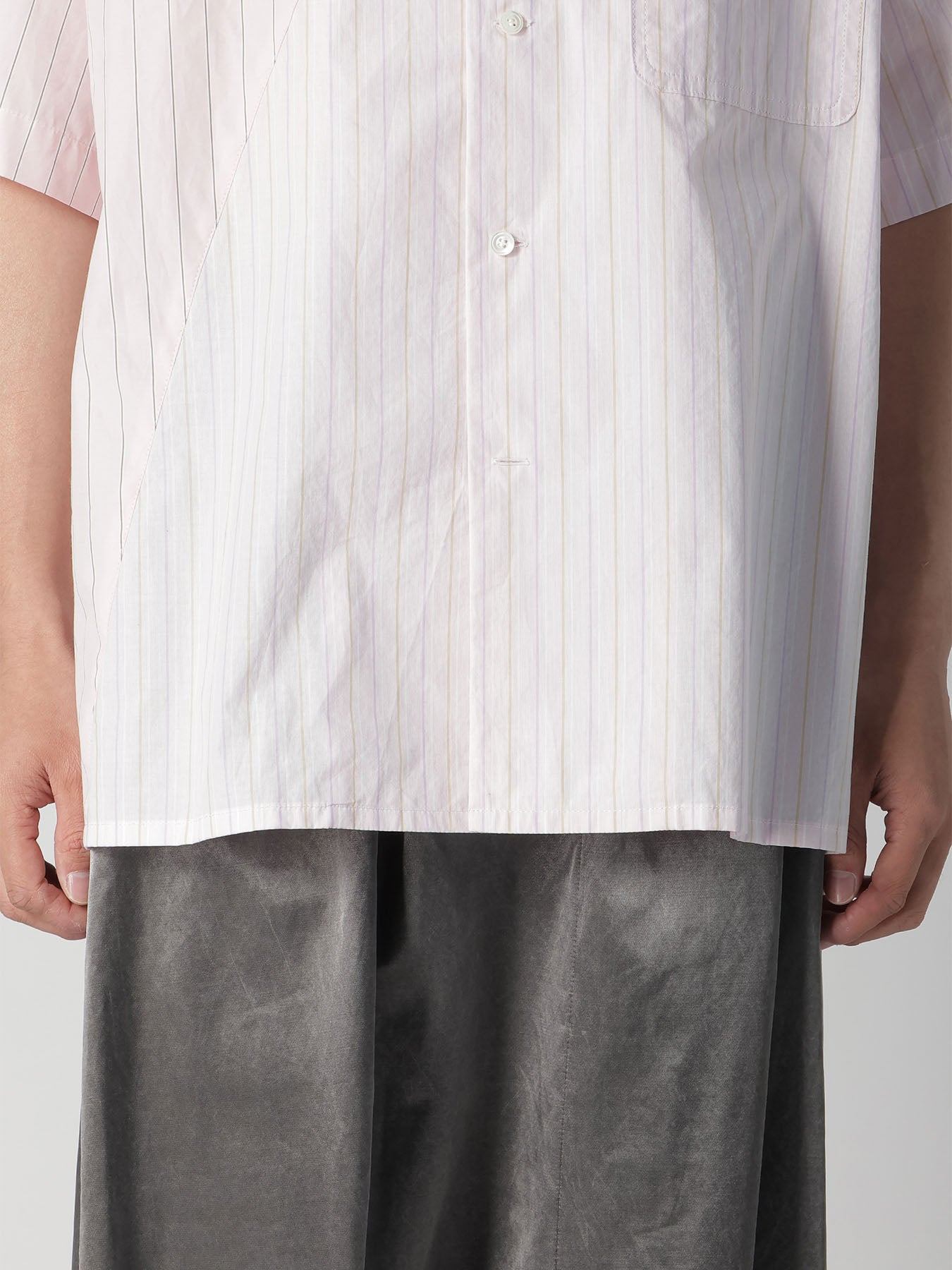 COTTON STRIPE OPEN COLLAR SHIRT – THE SHOP YOHJI YAMAMOTO