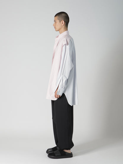 COTTON STRIPE ASYMMETRIC SHIRT B