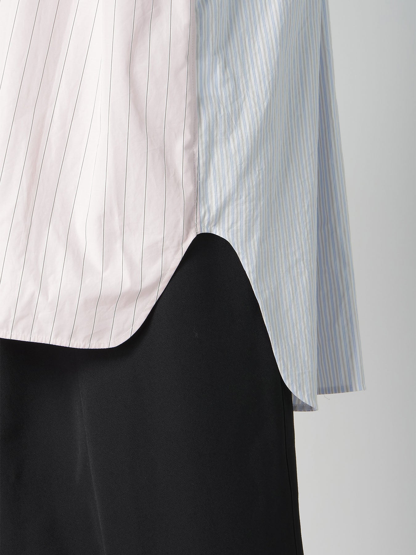 COTTON STRIPE ASYMMETRIC SHIRT B