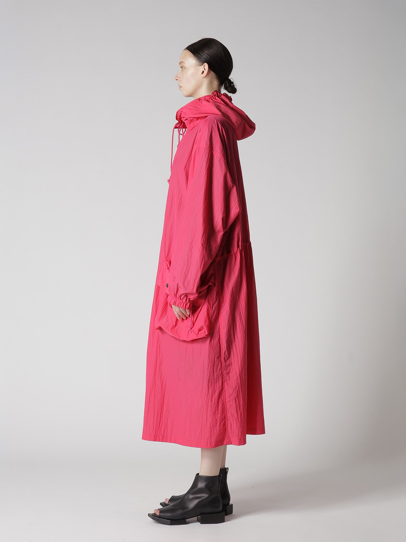 NY/ JET TAFFETA HOODED BIG COAT