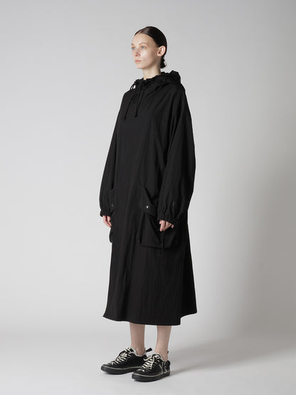 NY/ JET TAFFETA HOODED BIG COAT