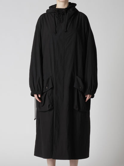 NY/ JET TAFFETA HOODED BIG COAT