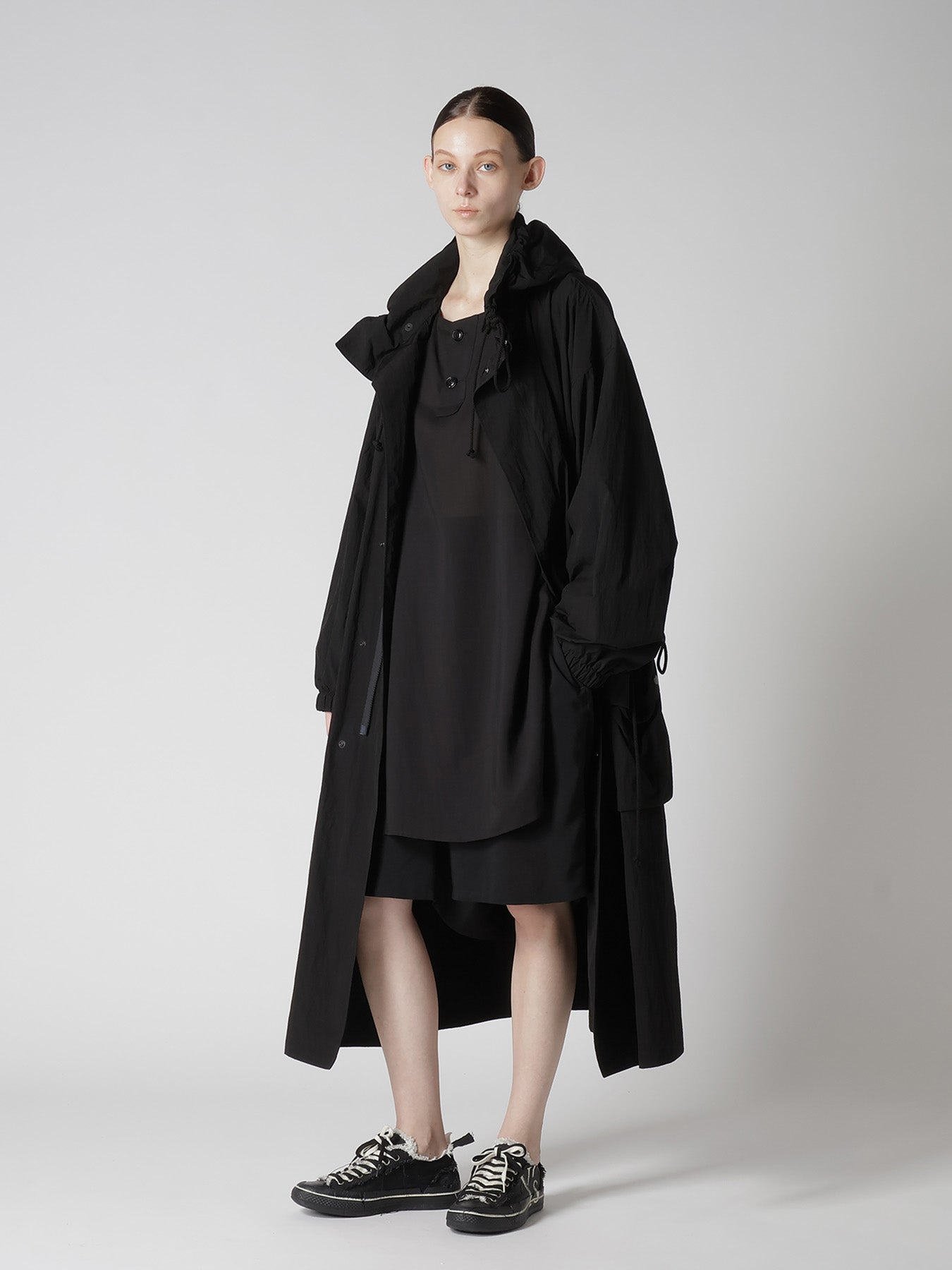NY/ JET TAFFETA HOODED BIG COAT