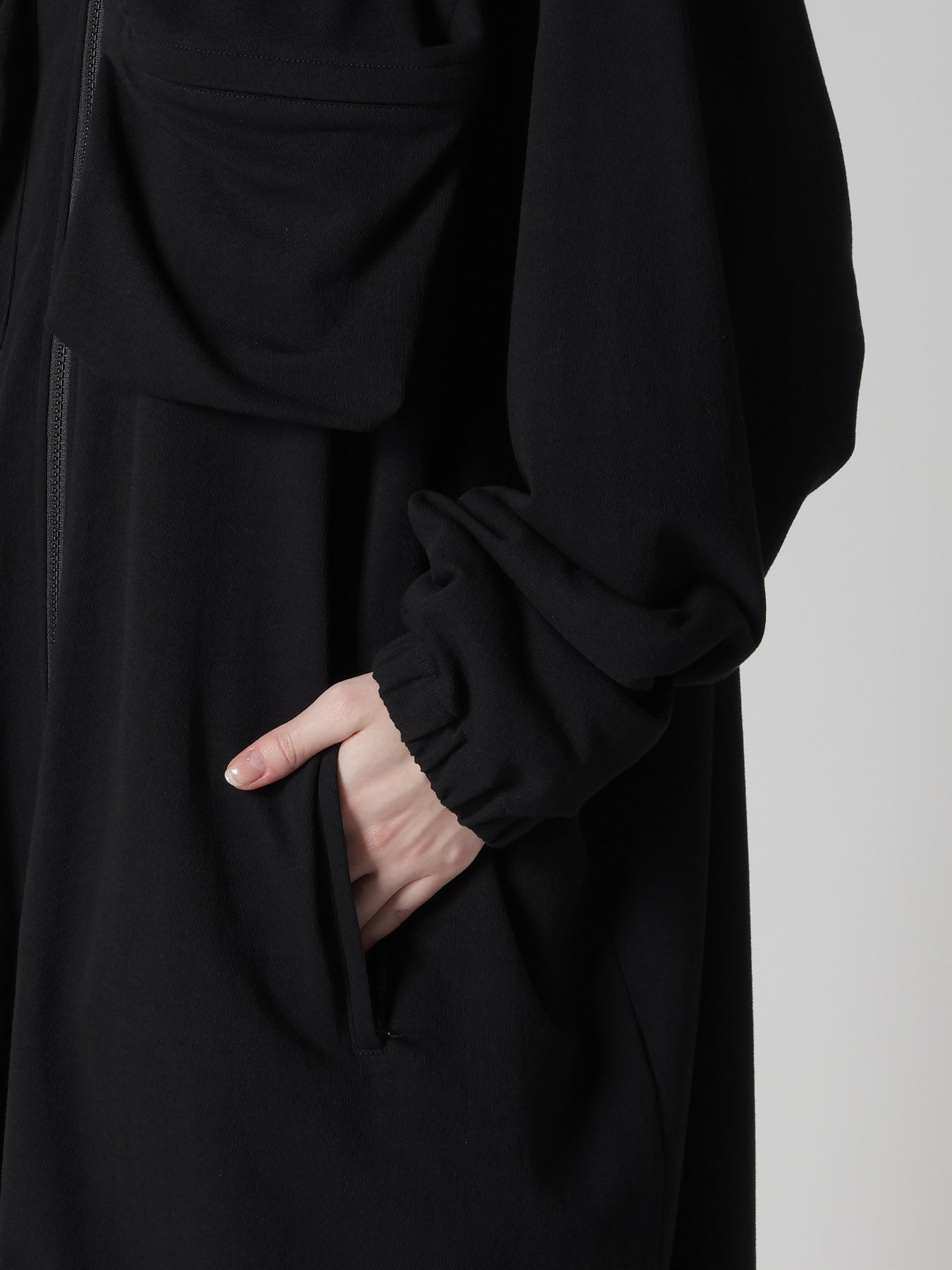 COTTON INLAY ZIP UP POCKET COAT