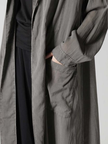 CUPRO/COTTON GARMENT DYED HOODED GOWN