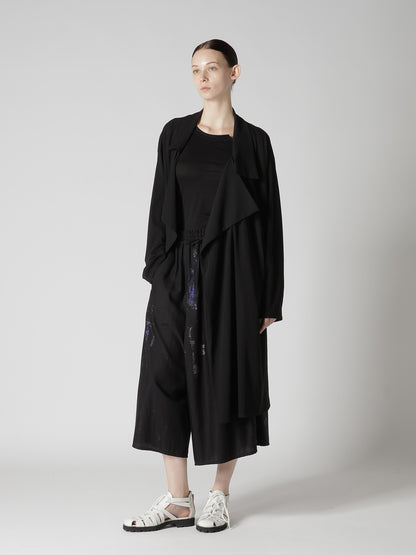COTTON HARD TWISTED JERSEY BIG LAPEL COAT