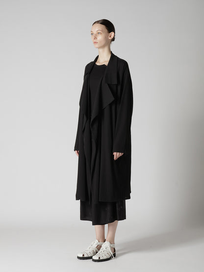 COTTON HARD TWISTED JERSEY BIG LAPEL COAT