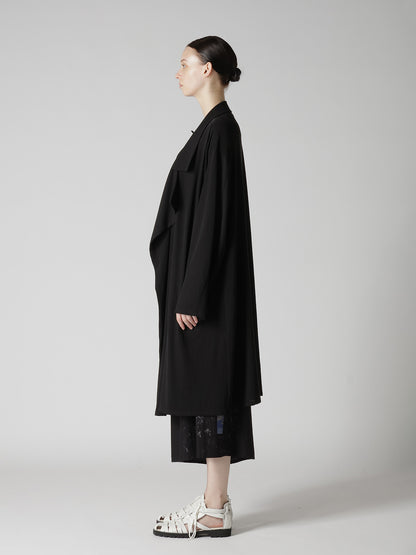 COTTON HARD TWISTED JERSEY BIG LAPEL COAT