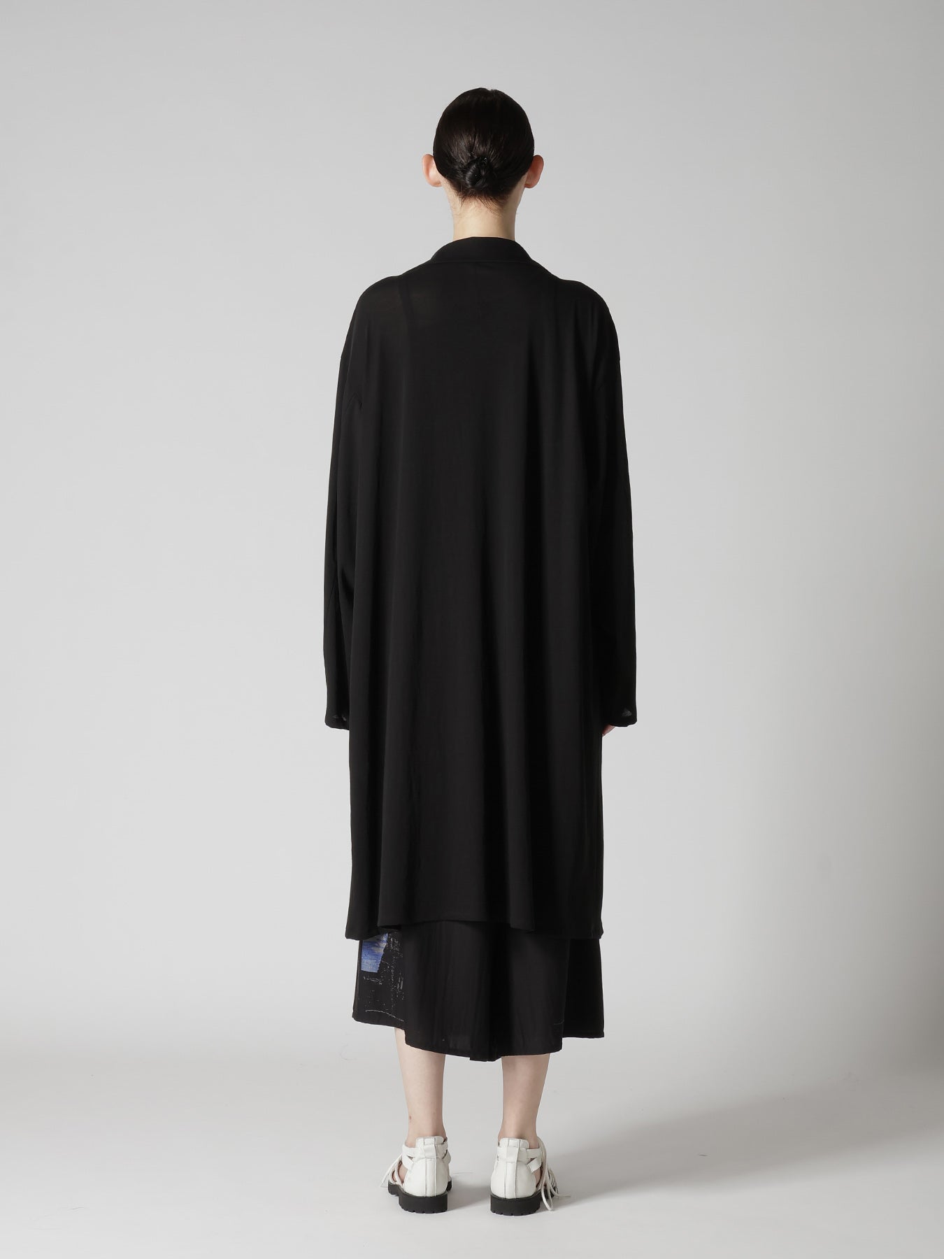 COTTON HARD TWISTED JERSEY BIG LAPEL COAT