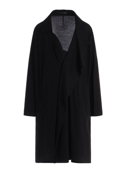 COTTON HARD TWISTED JERSEY BIG LAPEL COAT