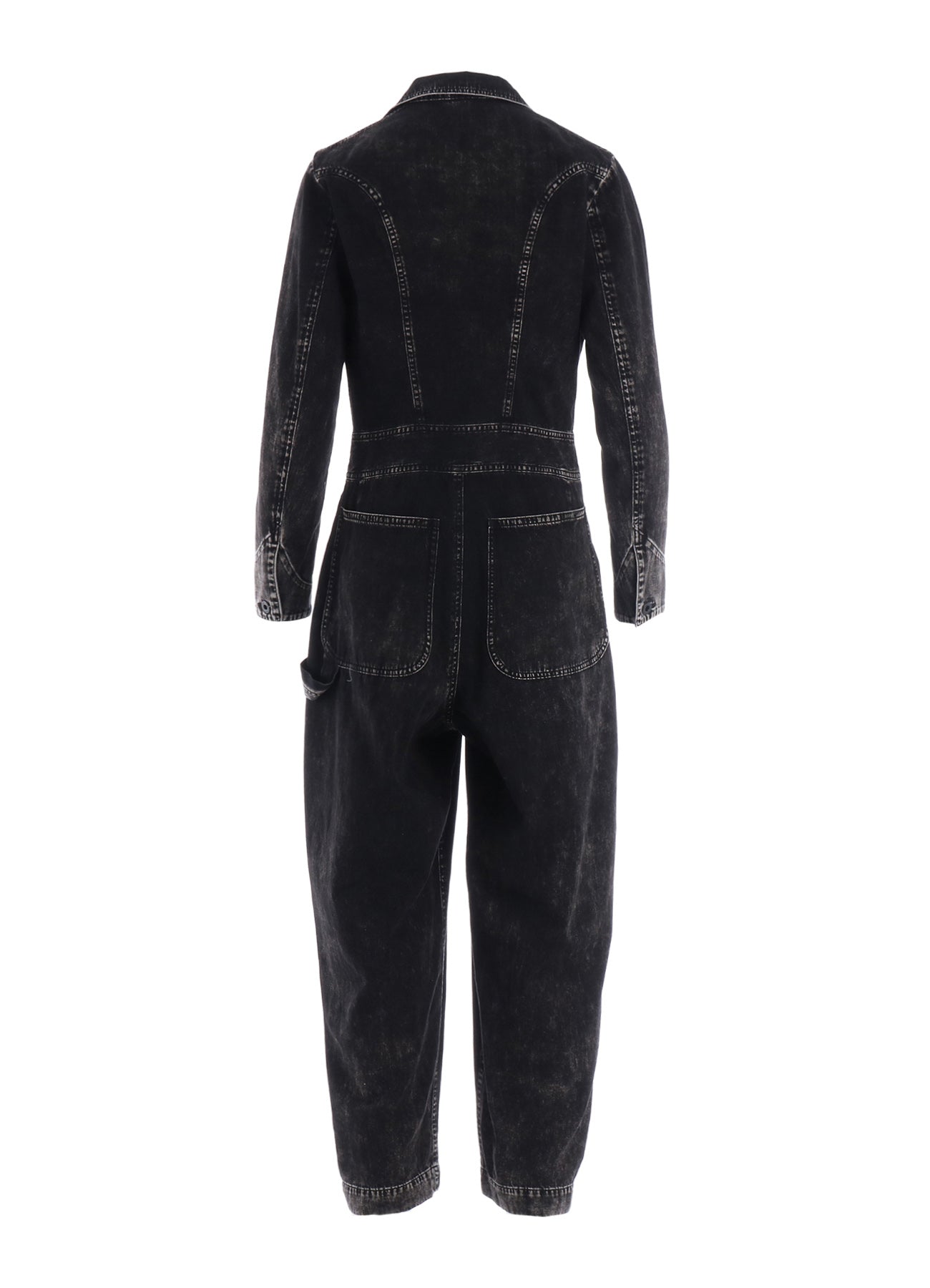 6OZ DENIM CHEMICAL WASH JUMPSUIT