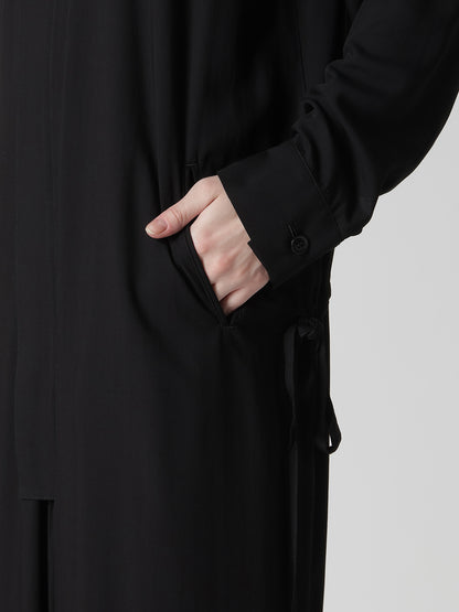 RAYON TWILL DRAW STRING DRESS