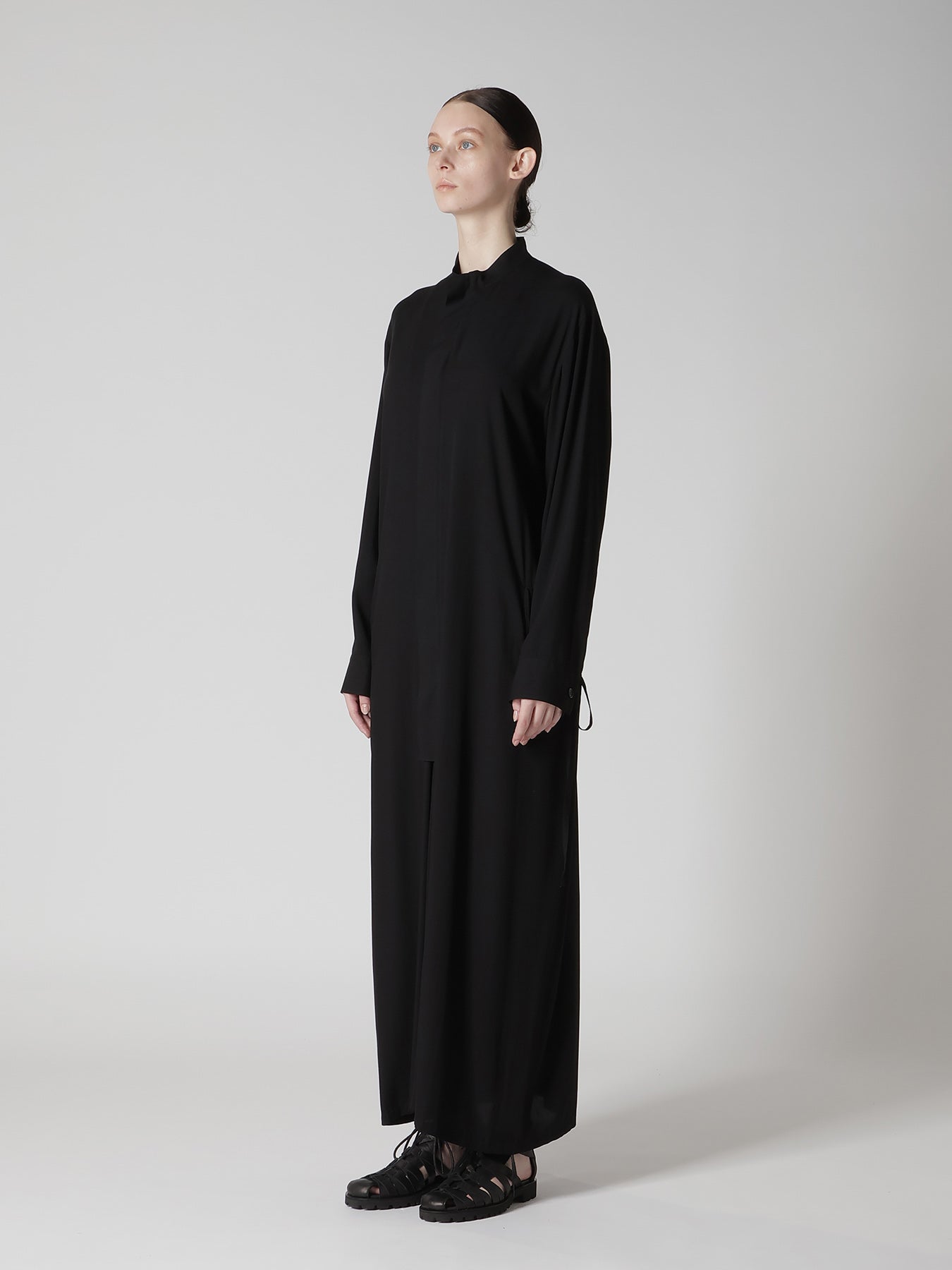 RAYON TWILL DRAW STRING DRESS