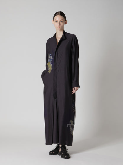 CUPRO/DUNGAREE TWILL DRAW STRING DRESS