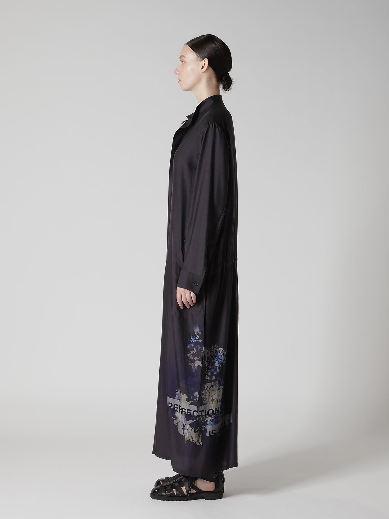 CUPRO/DUNGAREE TWILL DRAW STRING DRESS