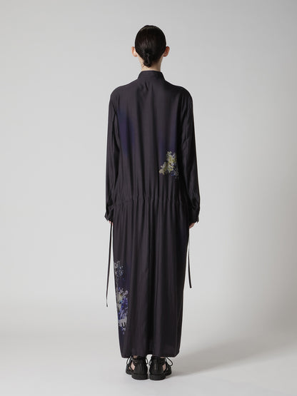 CUPRO/DUNGAREE TWILL DRAW STRING DRESS