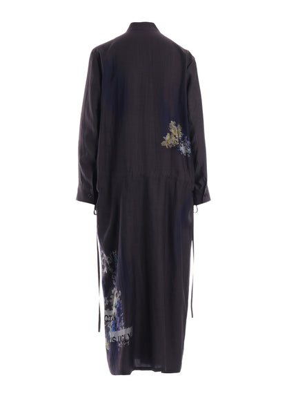 CUPRO/DUNGAREE TWILL DRAW STRING DRESS