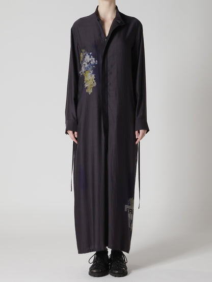 CUPRO/DUNGAREE TWILL DRAW STRING DRESS