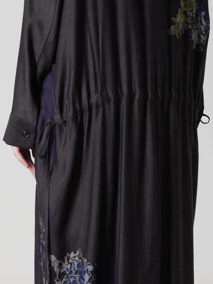 CUPRO/DUNGAREE TWILL DRAW STRING DRESS