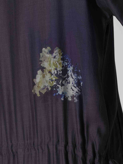 CUPRO/DUNGAREE TWILL DRAW STRING DRESS