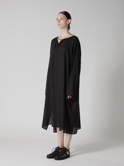 CELLULOSE LAWN COLLAR LESS DRESS