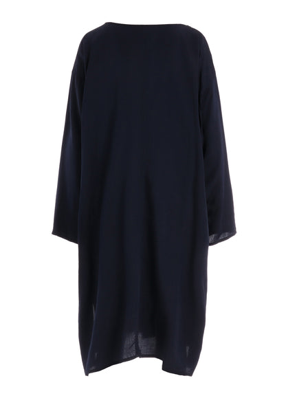 CU/ DUNGAREE TWILL BOTANICAL COLLARLESS DRESS