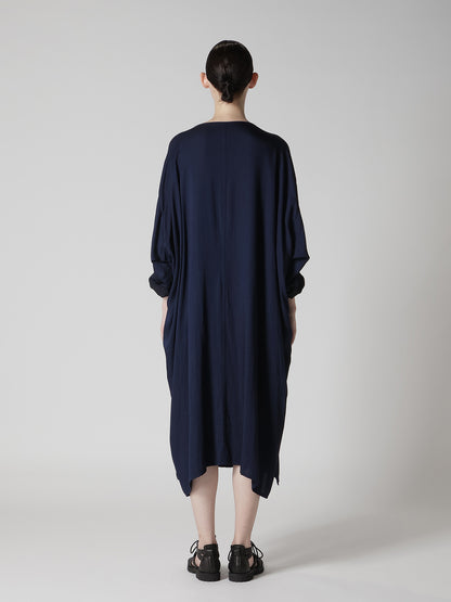 CU/ DUNGAREE TWILL BOTANICAL COLLARLESS DRESS