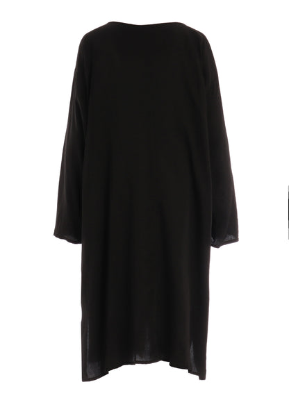 CU/ DUNGAREE TWILL BOTANICAL COLLARLESS DRESS