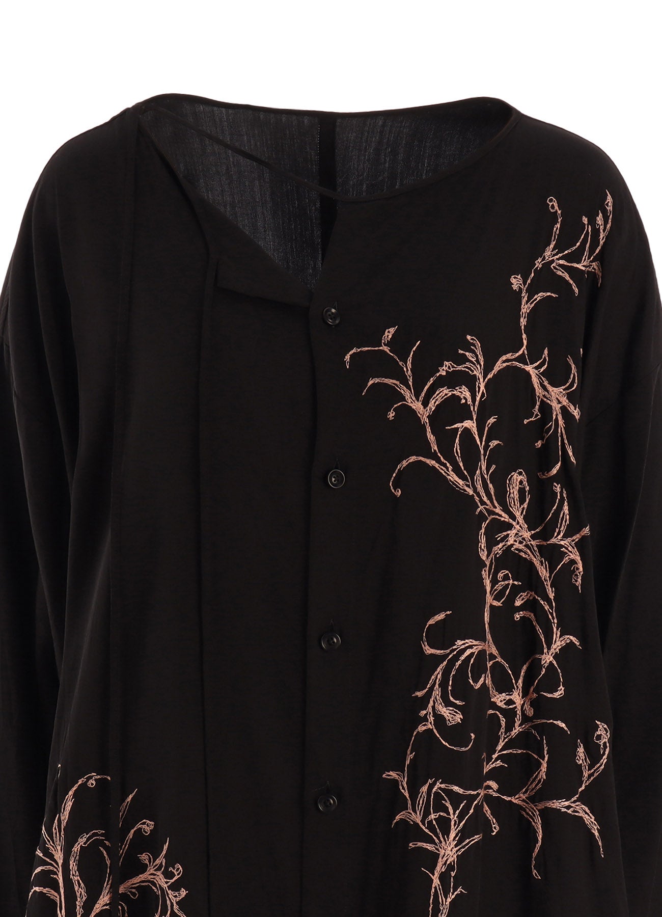 CU/ DUNGAREE TWILL BOTANICAL COLLARLESS DRESS