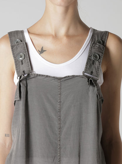 CUPRO/COTTON LAWN GARMENT DYED SALOPETTE PANTS