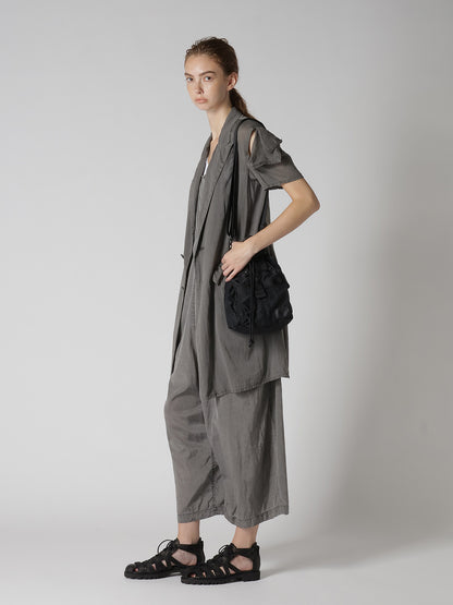 CUPRO/COTTON LAWN GARMENT DYED SALOPETTE PANTS