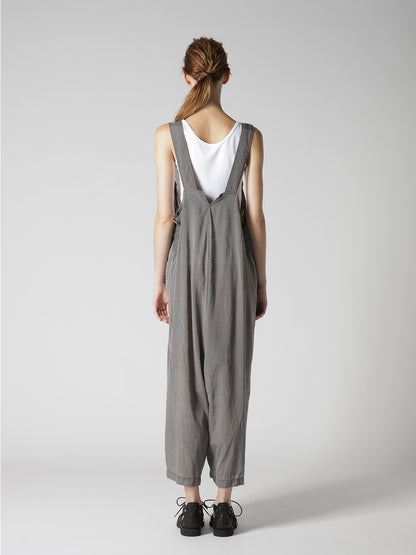 CUPRO/COTTON LAWN GARMENT DYED SALOPETTE PANTS