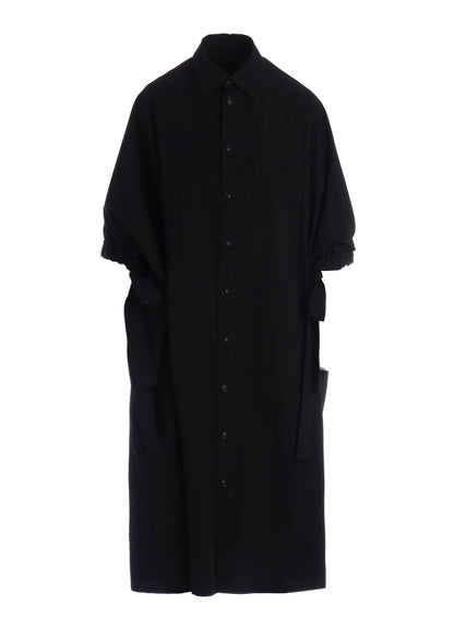 COTTON BROAD SLEEVE SHIRT DRESS
