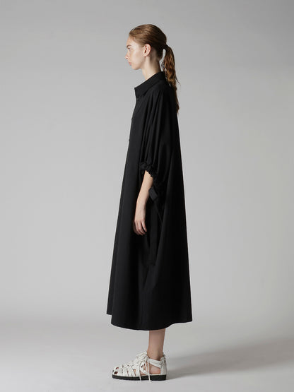 COTTON BROAD SLEEVE SHIRT DRESS