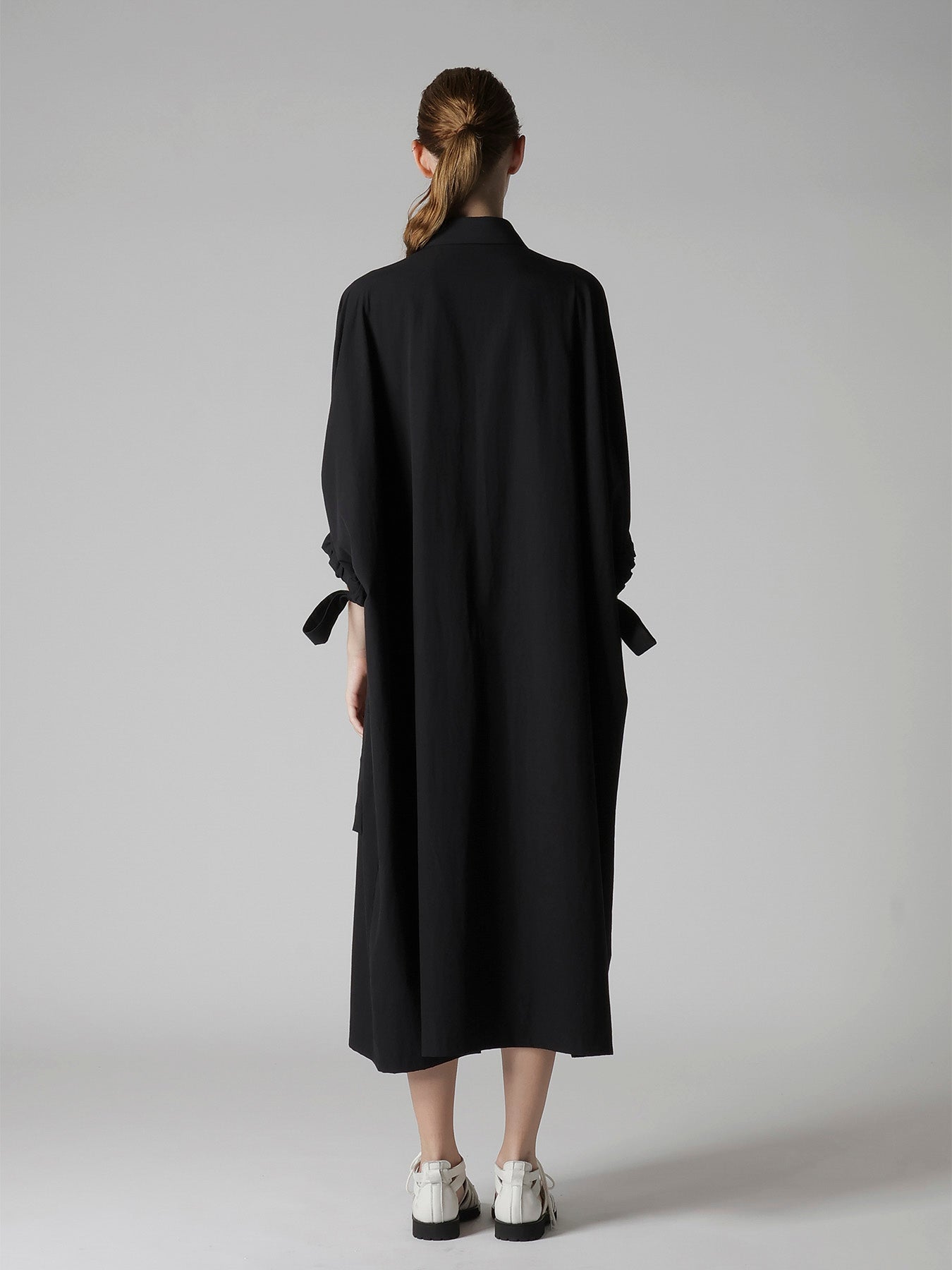 COTTON BROAD SLEEVE SHIRT DRESS