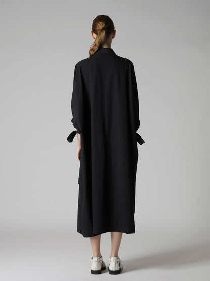 COTTON BROAD SLEEVE SHIRT DRESS