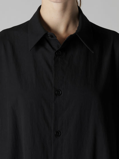 COTTON BROAD SLEEVE SHIRT DRESS