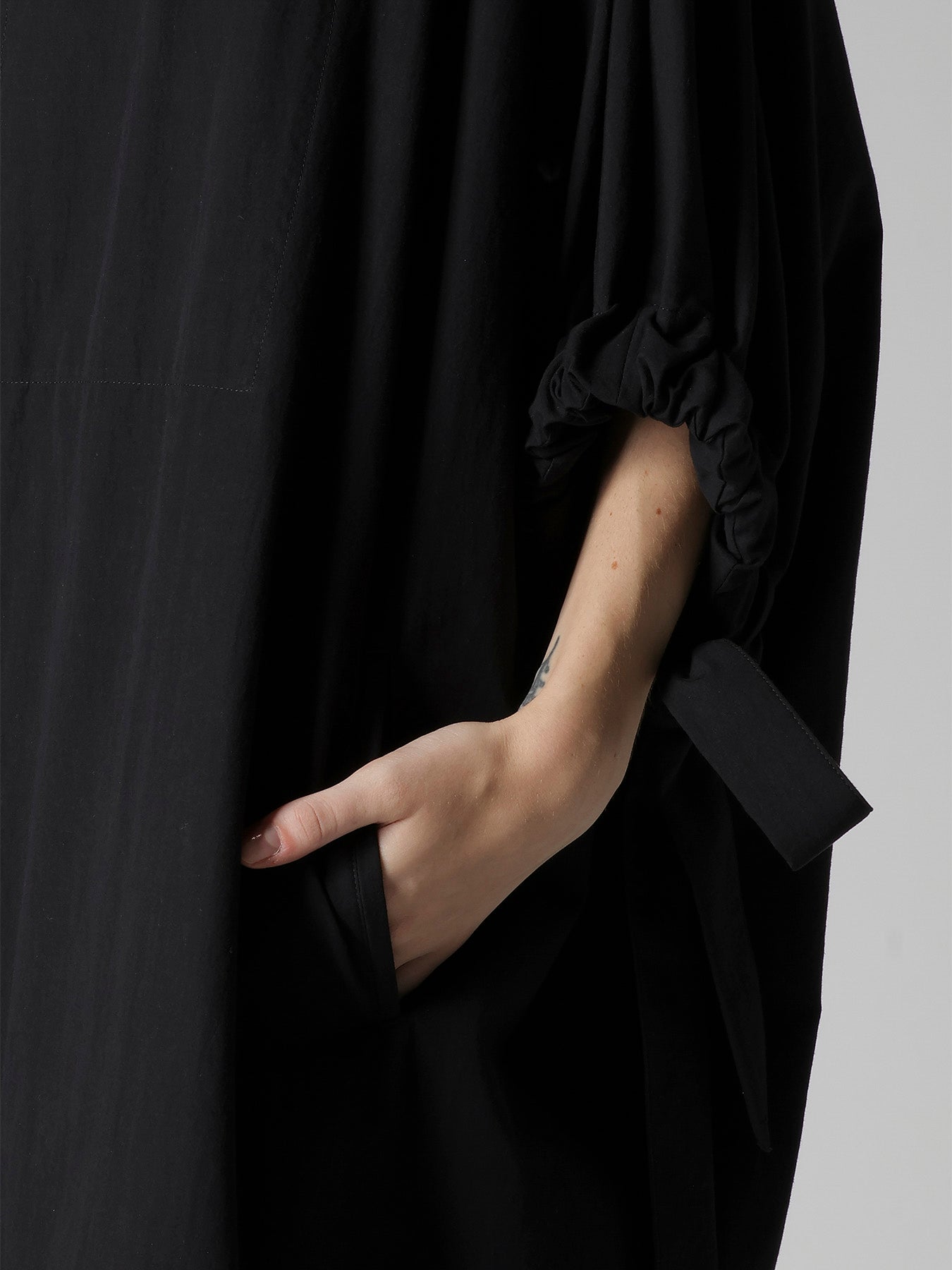 COTTON BROAD SLEEVE SHIRT DRESS