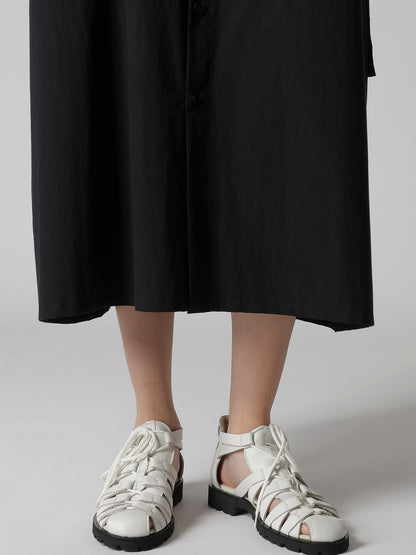 COTTON BROAD SLEEVE SHIRT DRESS